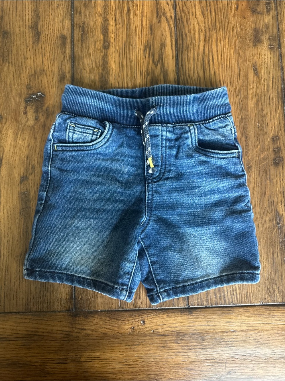Cat & Jack Blue Denim-Look Knit Waist Shorts